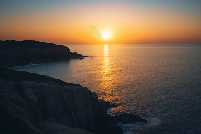 落日下的海岸海岛沙滩海湾,高清,摄影图,摄影图片,图片大全,摄影图免费下载